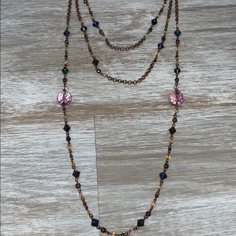 Lia Sophia crystal layered necklace